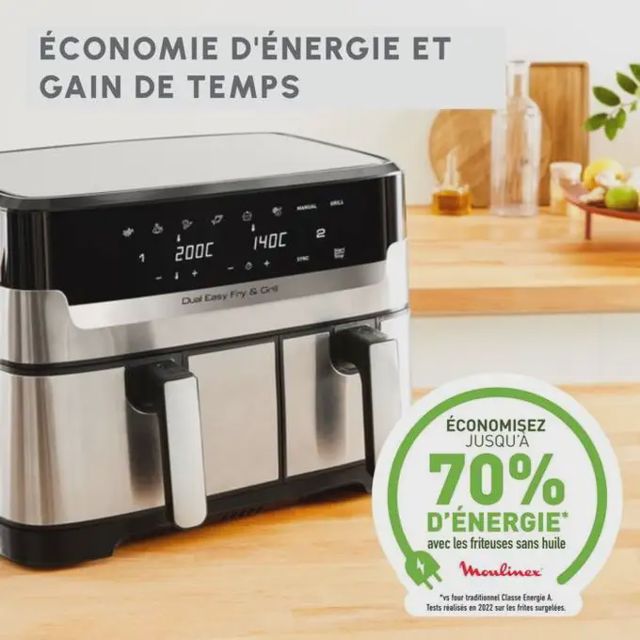 Moulinex Friteuse  air fryer  dual easy  fry & Grill 8,3 L