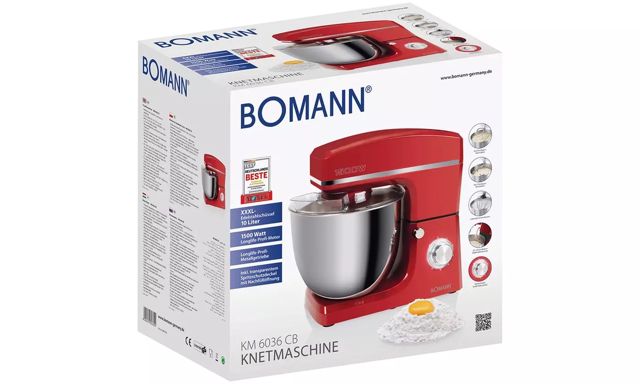 Bomann  KM 6036 CB Pétrin 10L Rouge 5kg