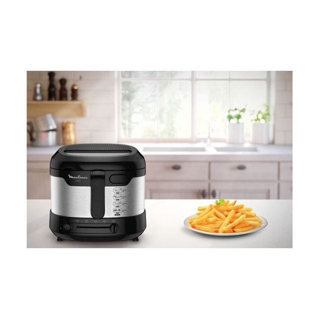 Moulinex friteuse à l'huile Uno 1kg Noir Gris Af215D10