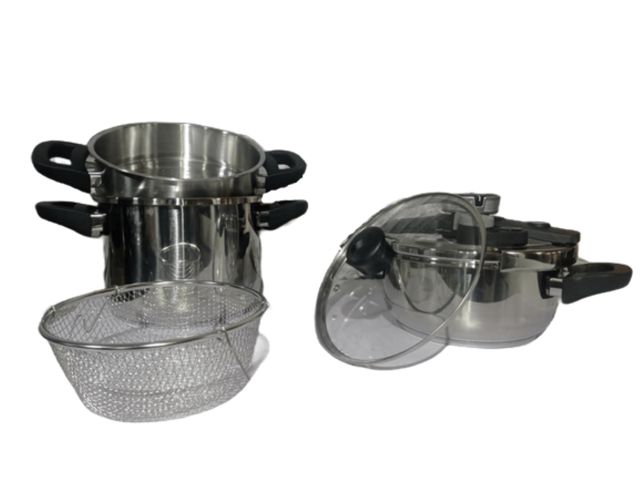 Elseb Cocotte 4 et 6 Litres  6 pièces 6 en 1 Inox 18/10