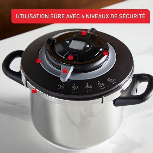 Seb cocotte minute clipso chef+ 6L 4programmes