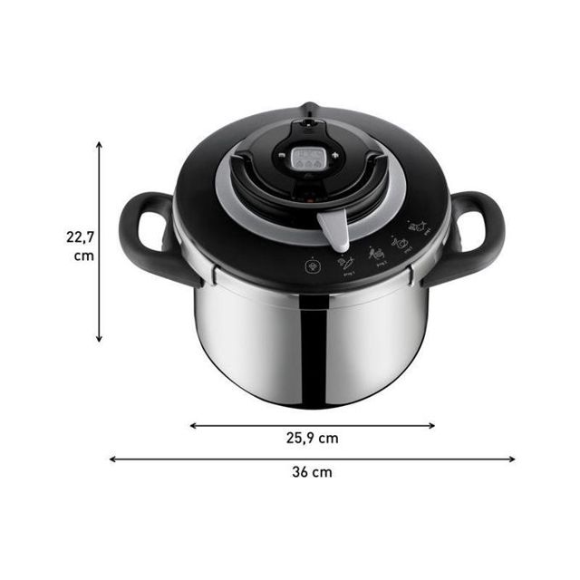Seb cocotte minute clipso chef+ 6L 4programmes