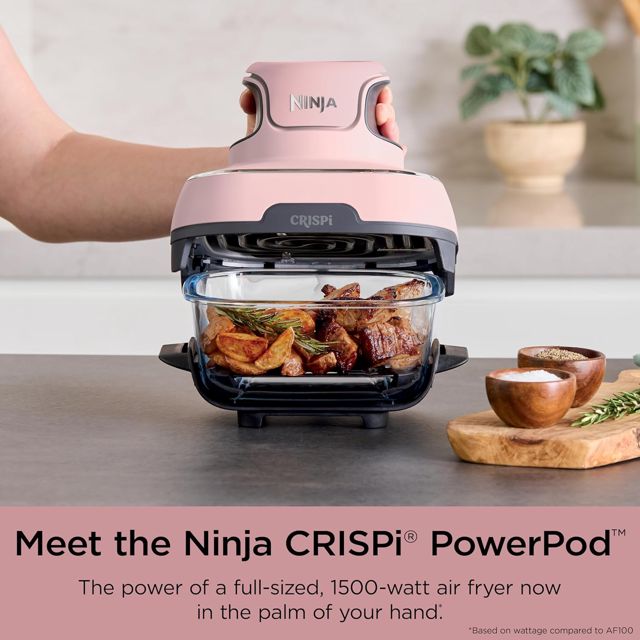 Ninja Crispi FN101PK Air Fryer Verre avec Couvercles
