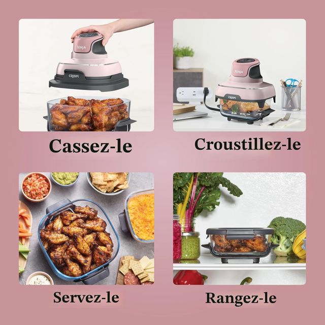 Ninja Crispi FN101PK Air Fryer Verre avec Couvercles