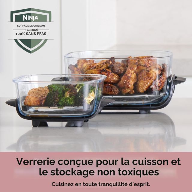 Ninja Crispi FN101PK Air Fryer Verre avec Couvercles