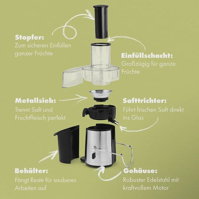 Centrifugeuse Clatronic AE 3532 Pro | 1000W 2 Vitesses